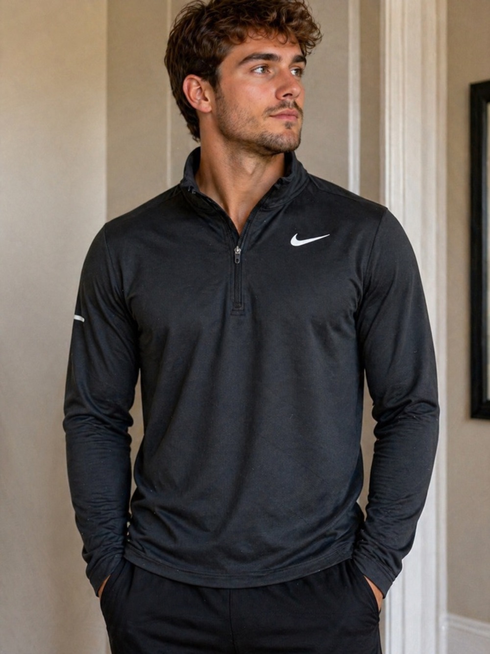 Nike Black Men’s Dri-FIT Half-Zip Performance Pullover